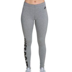 Nike Women's Grey Tights - Just Do It Logo